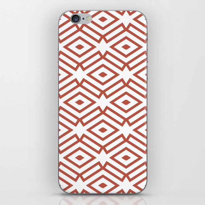 Red and White Ornamental Shape Pattern 7 Pairs Dunn and Edwards 2022 Trending Color Red River DE5125 iPhone Skin