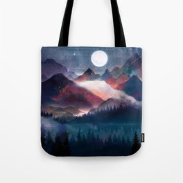 Mountain Lake Under the Stars Tote Bag