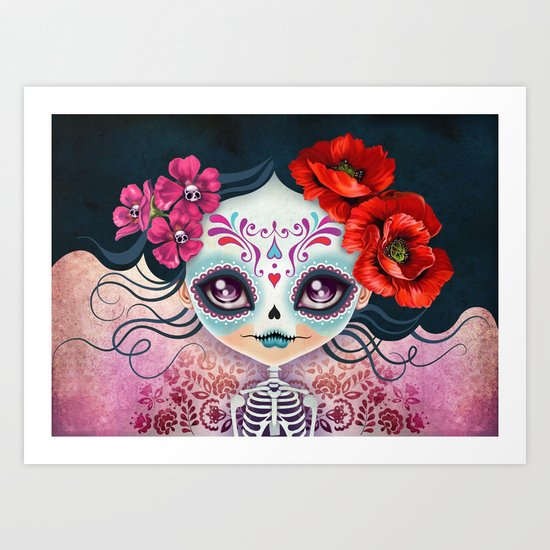 Amelia Calavera - Sugar Skull Art Print