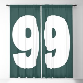 9 (White & Dark Green Number) Blackout Curtain