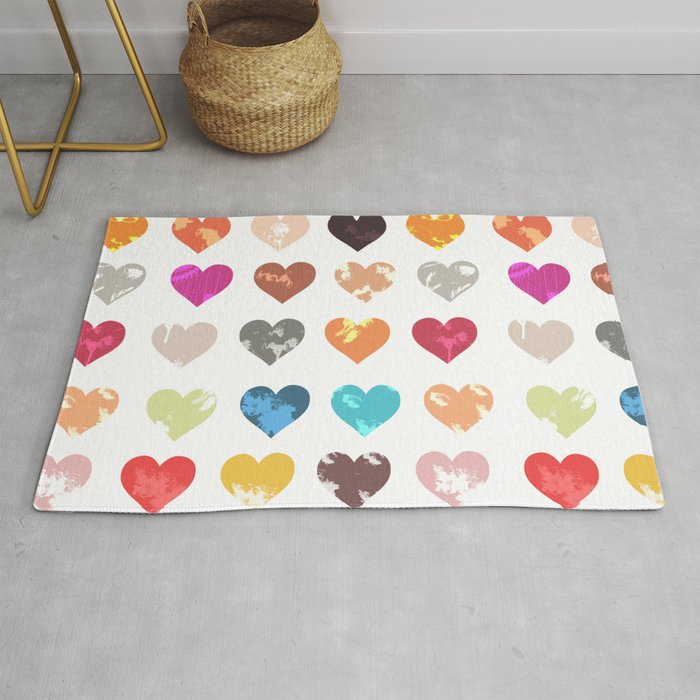 Colorful love pattern Rug