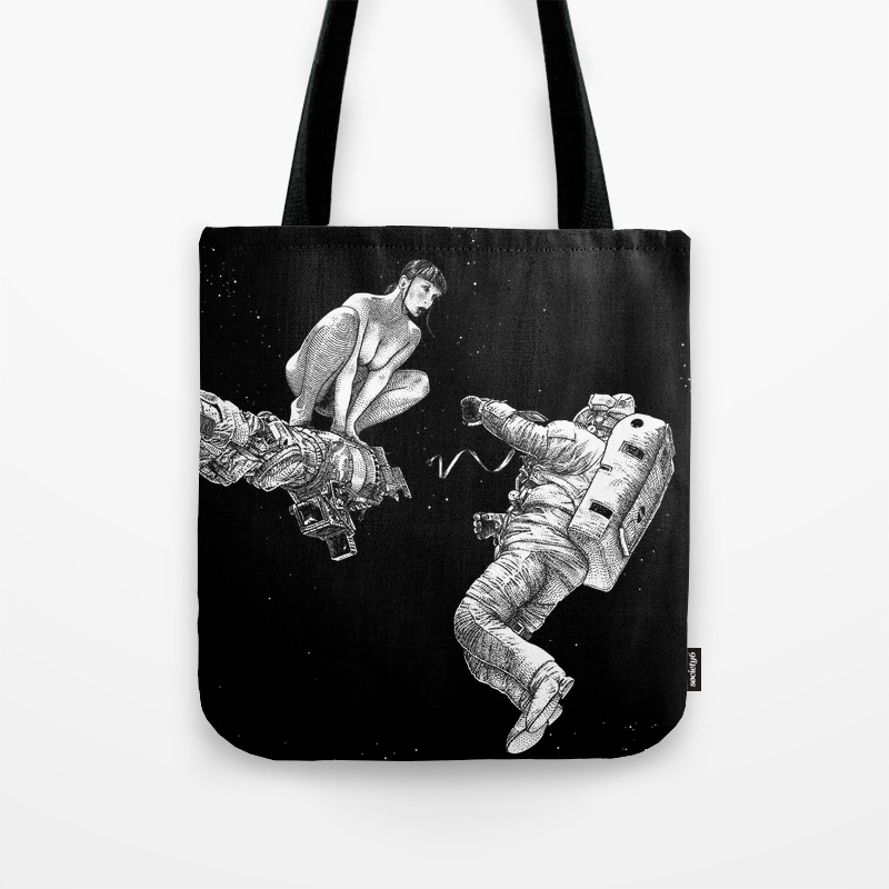 black cord tote bag