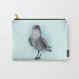 Watercolor Raven Bird Carry-All Pouch