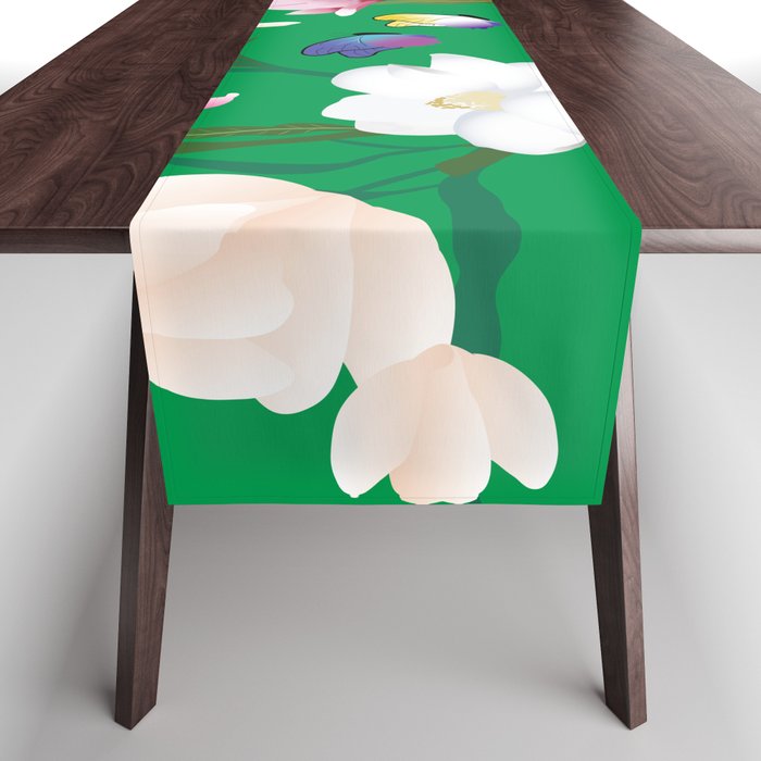 Happy Floral Land (Green) Table Runner