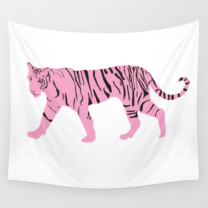 Pink Tiger Wall Tapestry