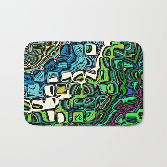 Abstract Blocks of Color Bath Mat