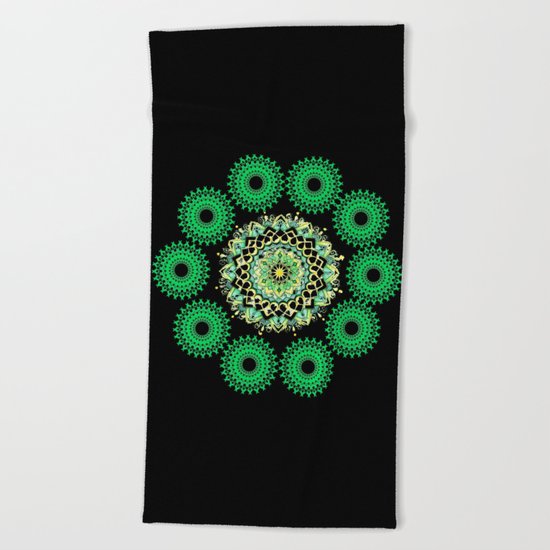 Anahata Flower in the Night Beach Towel