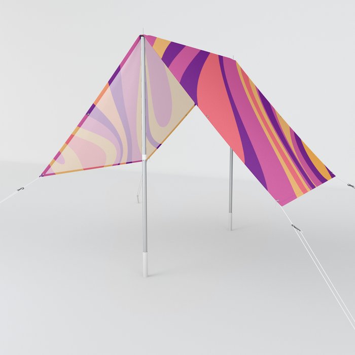 Fluid Vibes Retro Aesthetic Swirl Abstract Mustard Magenta Purple Orange Sun Shade