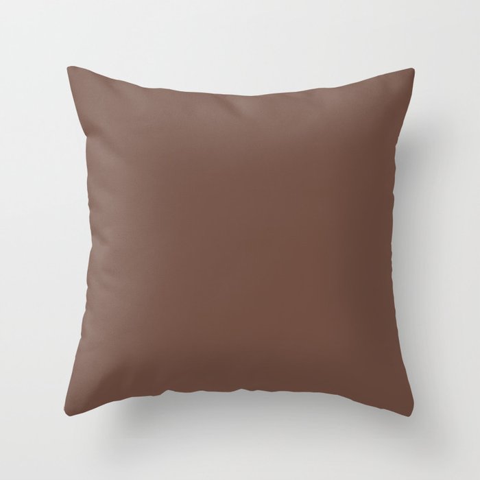 Behr Brown Velvet N160-7 - Dark Brown Earth Tone Solid Color Throw Pillow