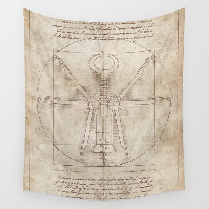 Da Vinci's Real Screw Invention Wall Tapestry