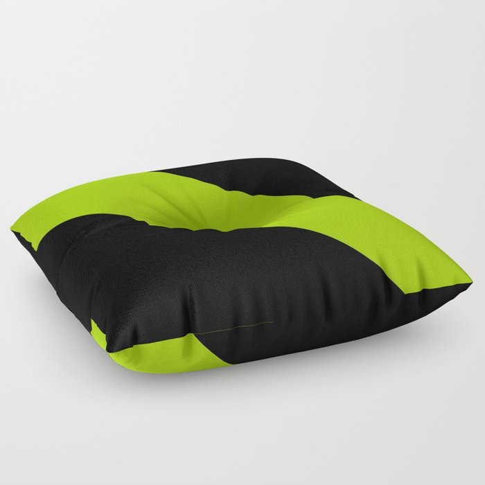 Oblique dark and green Floor Pillow