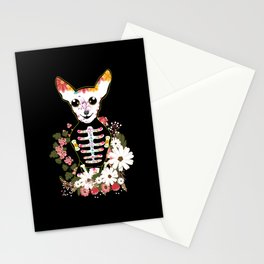 Chihuahua Dog Muertos Day Of Dead Sugar Skull Stationery Card