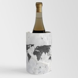 Grey World Map Outline Wine Chiller