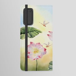 Lotus and Dragonflies  Android Wallet Case