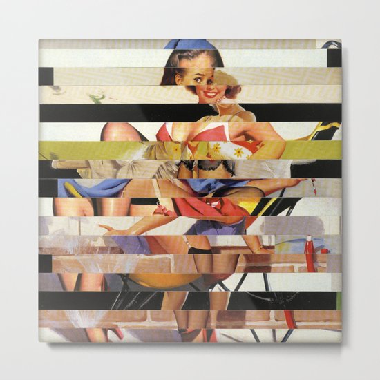 Glitch Pin-Up Redux: Gwen Metal Print