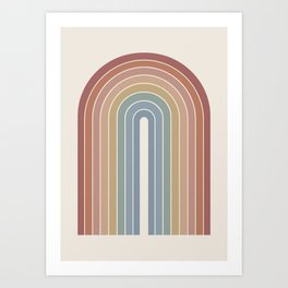Gradient Arch XXIV Earthy Mid Century Modern Rainbow Art Print