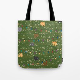 Naughty Christmas Cats In Tree Tote Bag