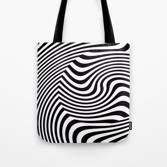 Black and White Pop Art Optical Illusion Tote Bag