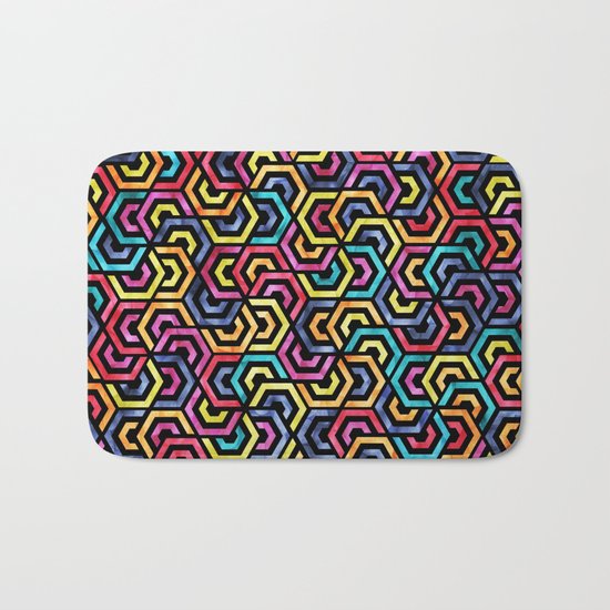 Seamless Colorful Geometric Pattern XXIV Bath Mat