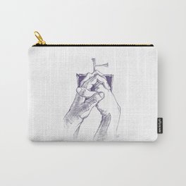 Fortune-telling (Uranau/占う) Japanese kanji with hands pencil drawing Carry-All Pouch