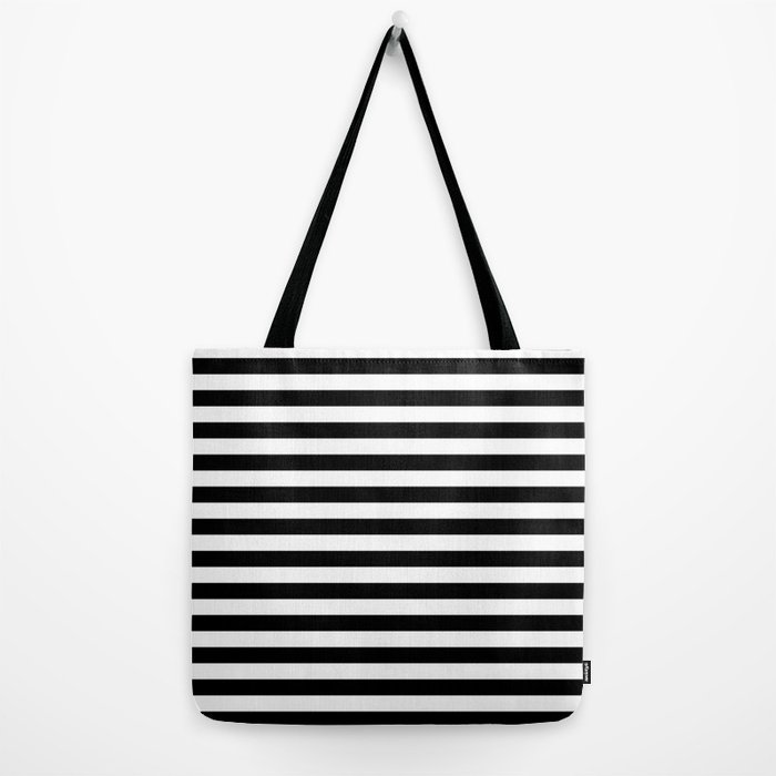 Tote Bag Denim Stripe Medium - Black/Pergamena White