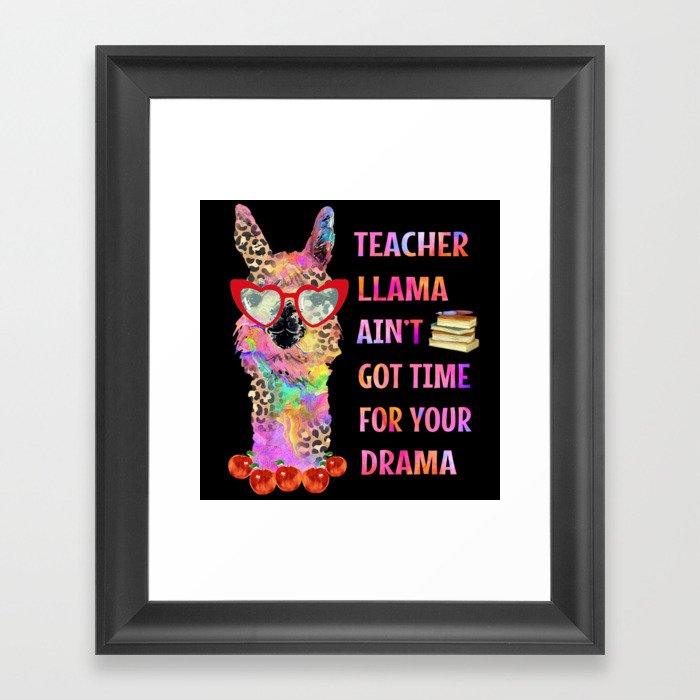 Funny teacher llama graphic design gifts Framed Art Print