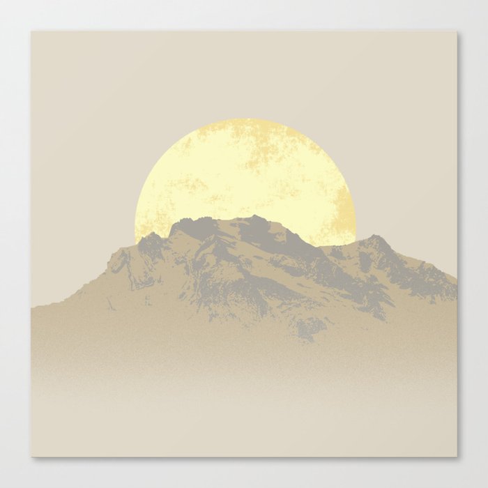 Big Moon: a minimal silver landscape Canvas Print