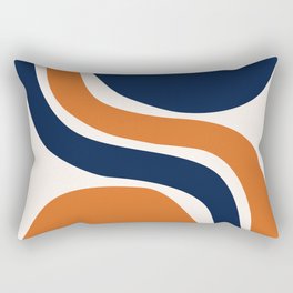 Abstract Shapes 66 in Vintage Orange and Navy Blue Rectangular Pillow