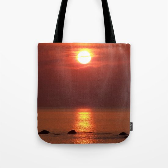 Halo Sunset Glow Tote Bag by danbythesea | Society6