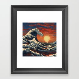 Revisiting the Great Wave - A Contemporary Ukiyo-e Nature Landscape Framed Art Print