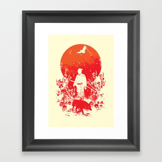 red sun Framed Art Print
