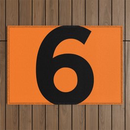 Number 6 (Black & Orange) Outdoor Rug