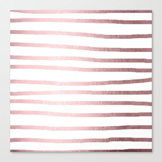 Simply Drawn Stripes Rose Quartz Elegance Canvas Print