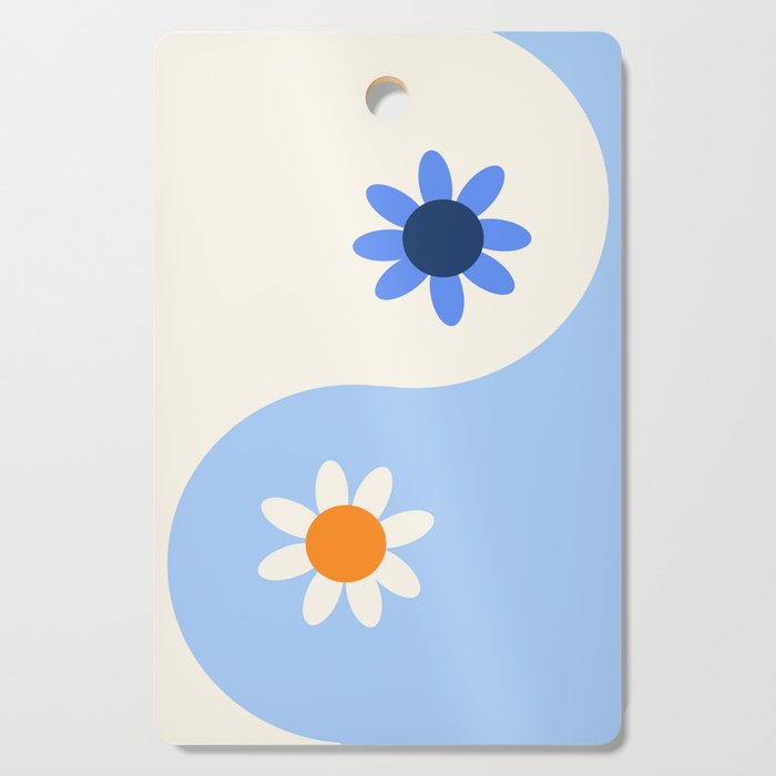 Yin Yang floral - oceanic Cutting Board