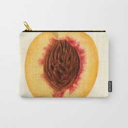 Vintage Illustration of a Sliced Peach Carry-All Pouch