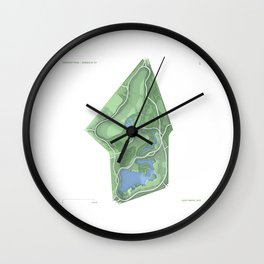 Brooklyn Prospect Park Map (Green) Wall Clock