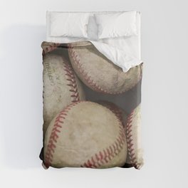 Many Baseballs - Background pattern Sports Illustration Duvet Cover