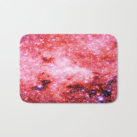 GALaXY Sparkle Stars Pink Coral Lavender Bath Mat