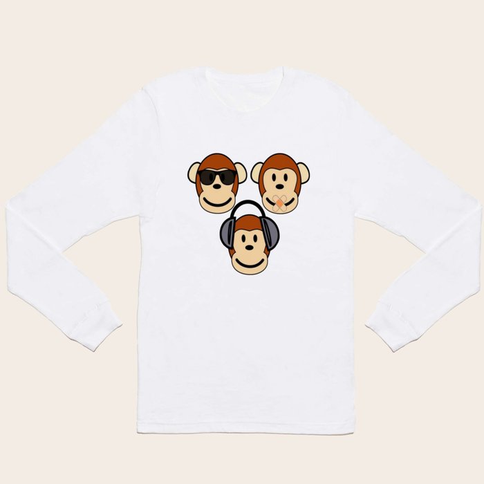 Illustration of Cartoon Three Monkeys See Hear Speak No Evil