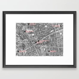 Jack the Ripper Map of Victorian Whitechapel Framed Art Print | Fromhell, Terror, Anniechapman, Serialkiller, Kidney, Historicallondon, Montaguedruitt, 1888, Victorian, Whitechapelmurders 