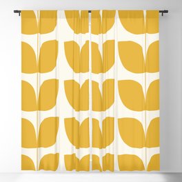 Mid Century Modern Leaves Yellow #society6 #buyart  Blackout Curtain