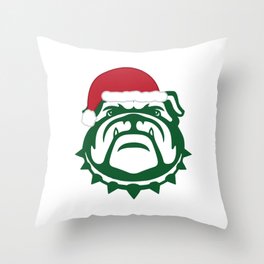 Christmas Bulldog Throw Pillow