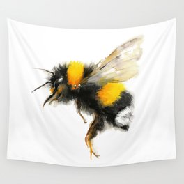 Yellow Bumble Bee Wall Tapestry