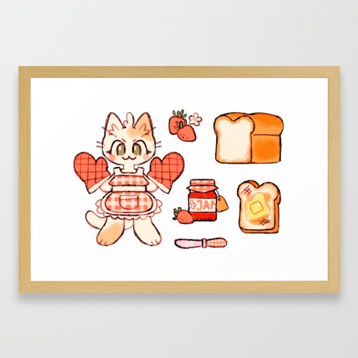 breakfast kitty Framed Art Print