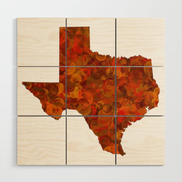 Texas State Map Art Design Wood Wall Art