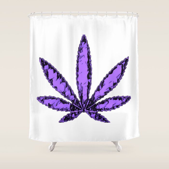 Pretty Purple Pot Leaf Shower Curtain By Catxel Society6