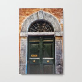 Romenesque, Roman Door, Rome, Italy Metal Print