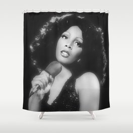 Donna Summer in Black and White Shower Curtain