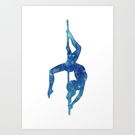 Pole dancer underwater Art Print