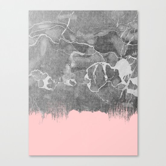 Crayon Marble with Pink Canvas Print